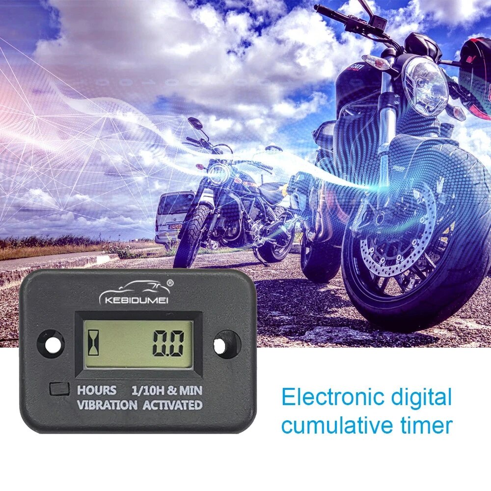 406 Kebidumei Vibration Hour Meter Digital Tachometer LED Resettable