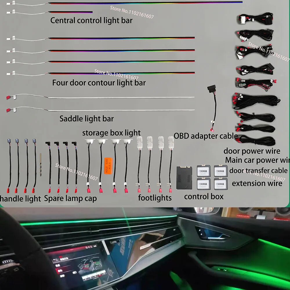 30 Colors Ambient light for audi Q7 20152019 Q8 20192023 Interior