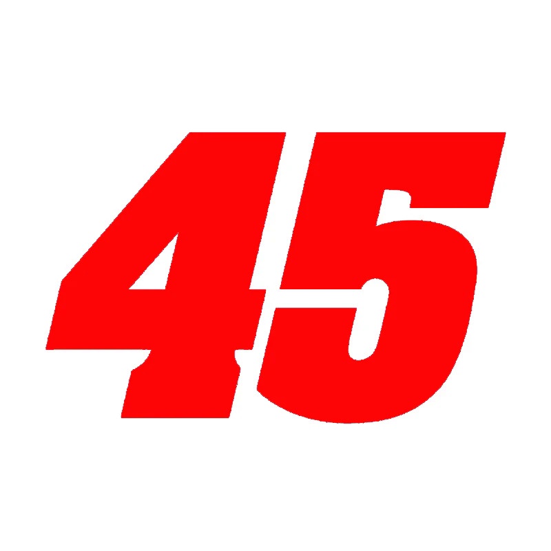 Wavehands 15*9.5cm Motorcycle Sticker Number 45 Reflective Car Sticker ...