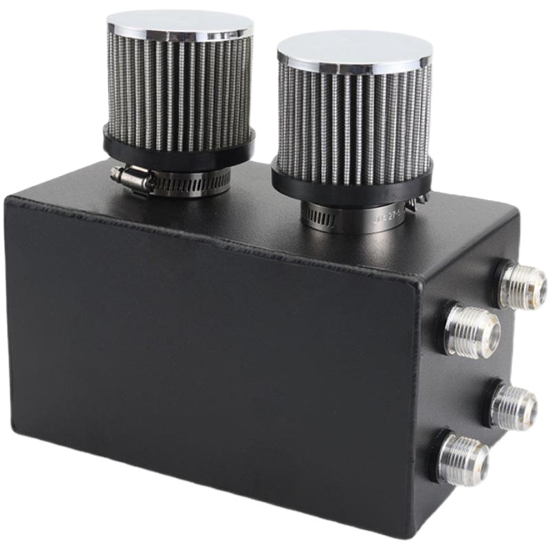 Universal 4 Ports Breather Tank Oil Catch Can Breather Filter Kit Car