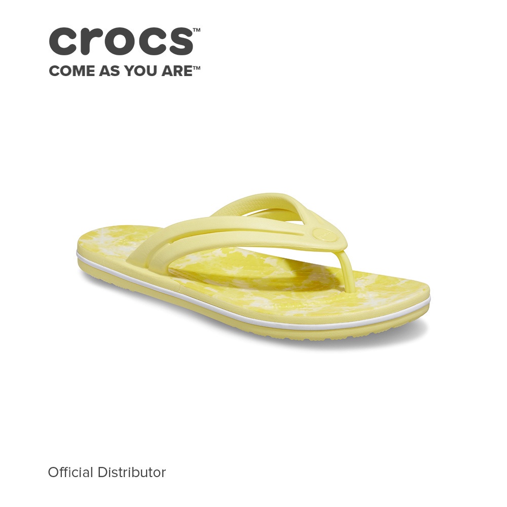 Crocs Women's Crocband Bleach Dye Flip in Banana | Shopee Philippines