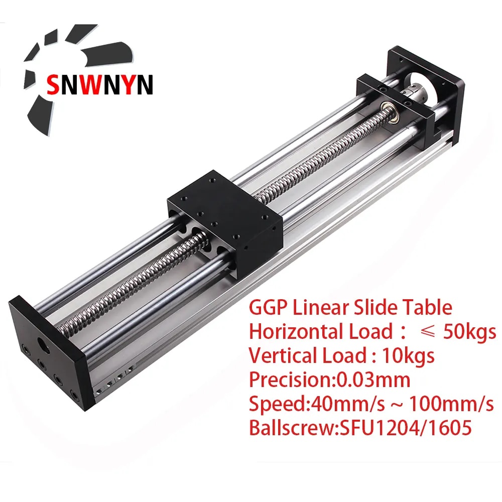 Sliding Table 100 200 300mm SFU1204 SFU1605 Effective Stroke CNC Linear ...