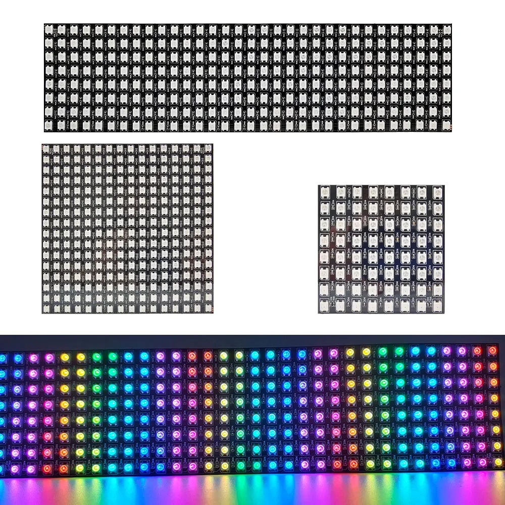 38a Ws2812b Ws2812 Led Rgb Pixel Panel Light Digital Flexible Matrix Screen 8x8 8x32 16x16 Rgb 