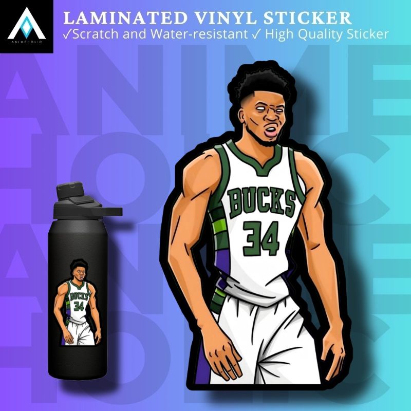 GIANNIS ANTETOKOUNMPO MILWAUKEE BUCKS LAMINATED VINYL STICKERS ...