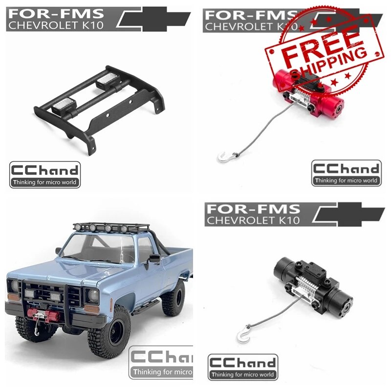 95w CChand Nylon Front Bumper Spot Light Winch for FMS 118 Chevrolet