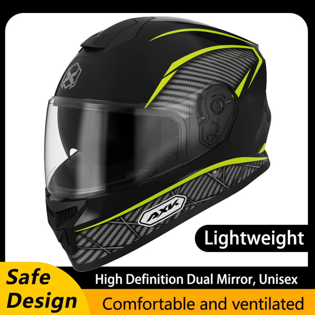 AXK 902 Dual Lens Motorcycle Helmet Unisex Full Face Helmet With ICC