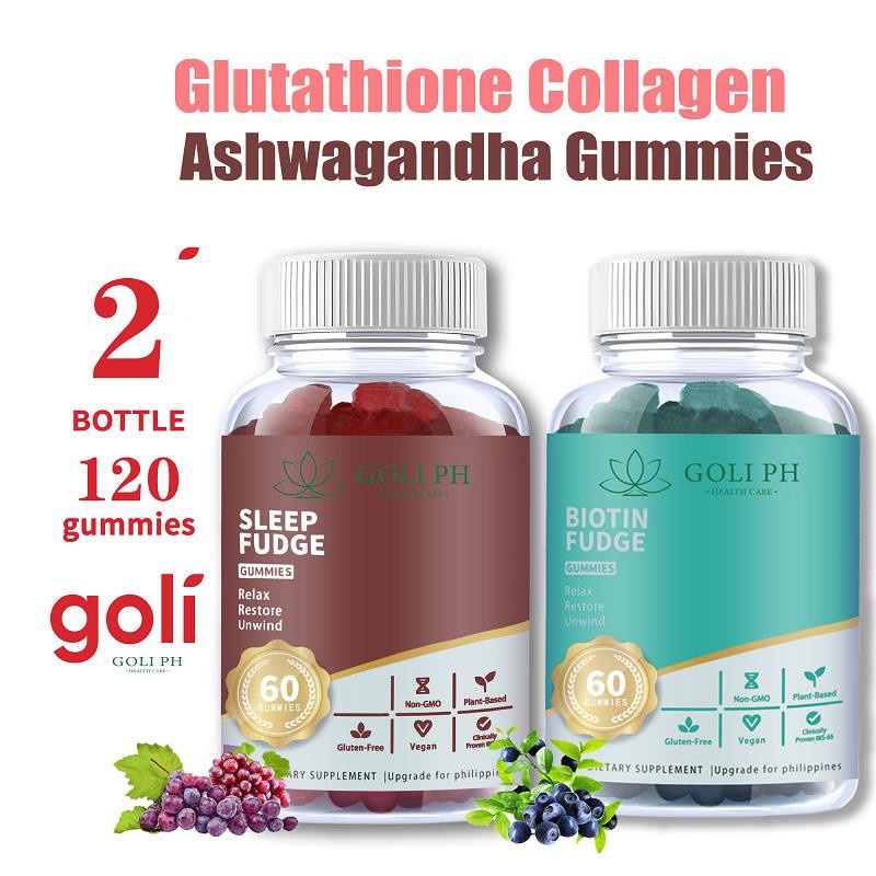 Goli ph Ashwagandha Gummies 5mg Melatonin Alleviating Anxiety + Biotin