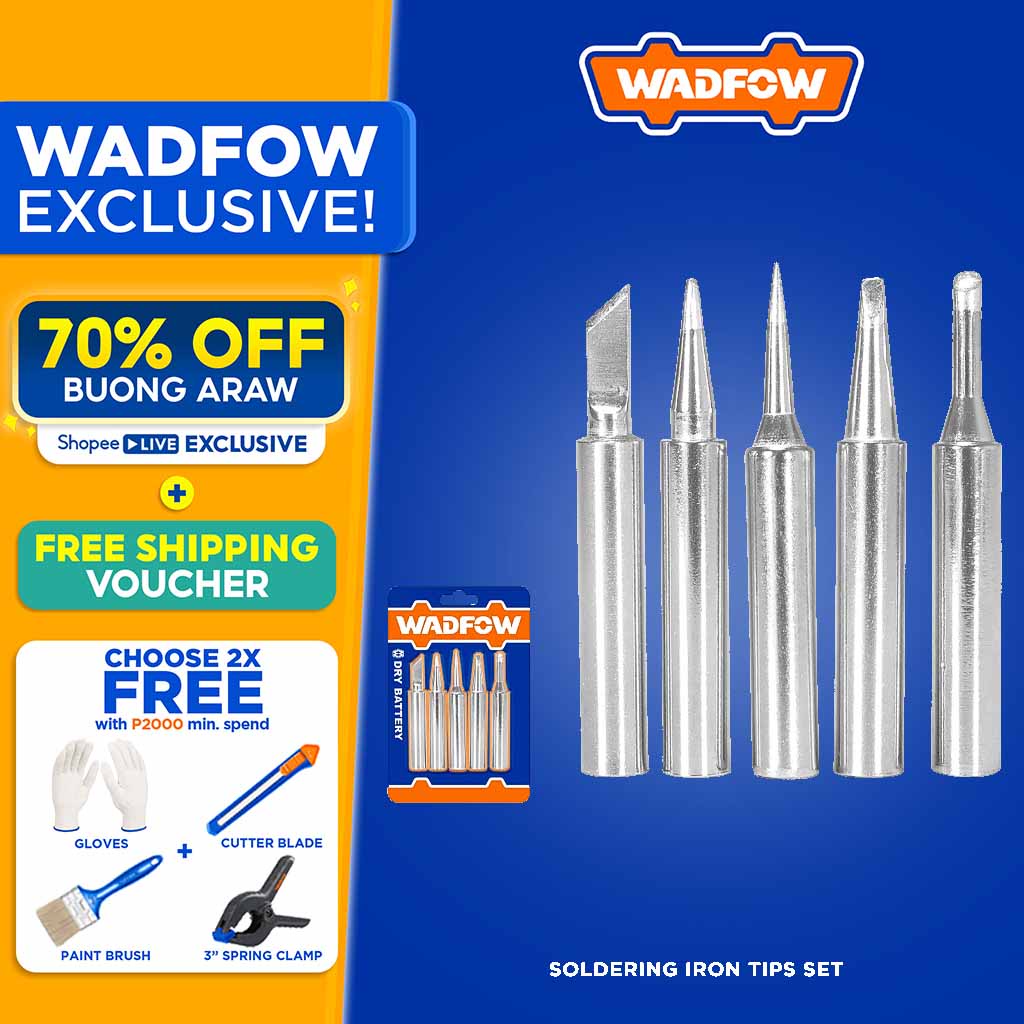 Wadfow WEL8943 Set of 5 Soldering Iron Tips Suitable for all lead soldering irons Shopee
