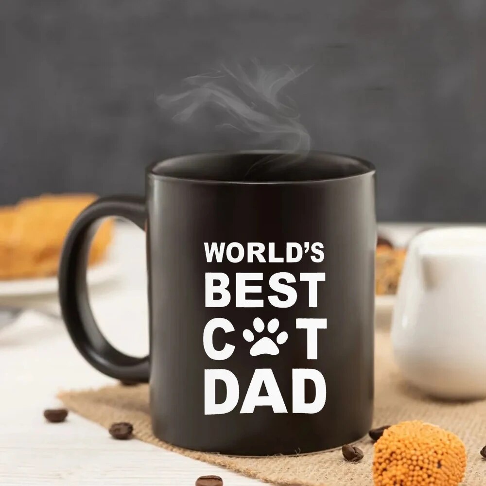 world best cat dad Mug 11oz Black Ceramic funny Home Tea Cup cat lover ...