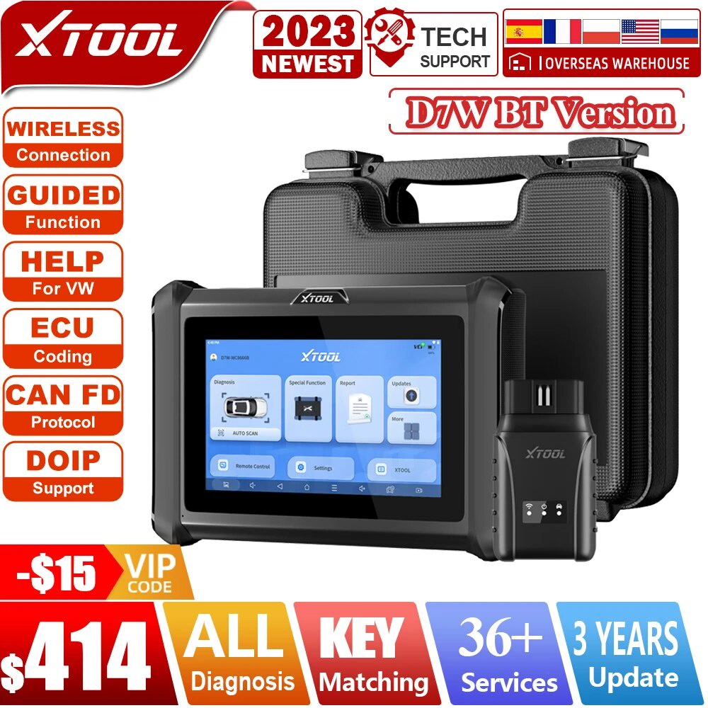 2023 XTOOL D7W All System Diagnostic Tools XTOOL D7 OBD2 Scanner ECU ...