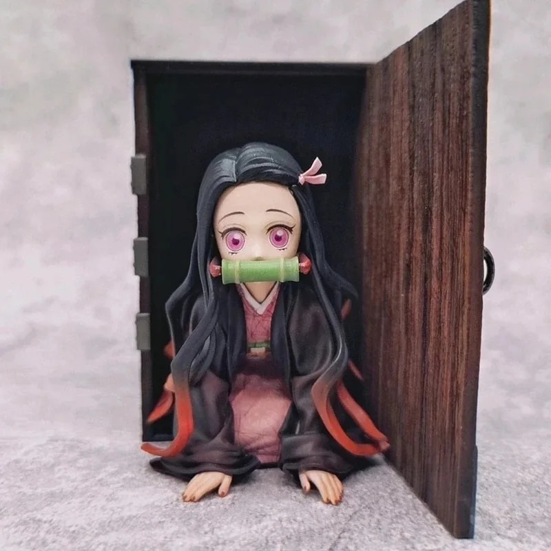 02L 9cm Anime Demon Slayer Action Figures Kamado Nezuko Kawaii Mini Box ...