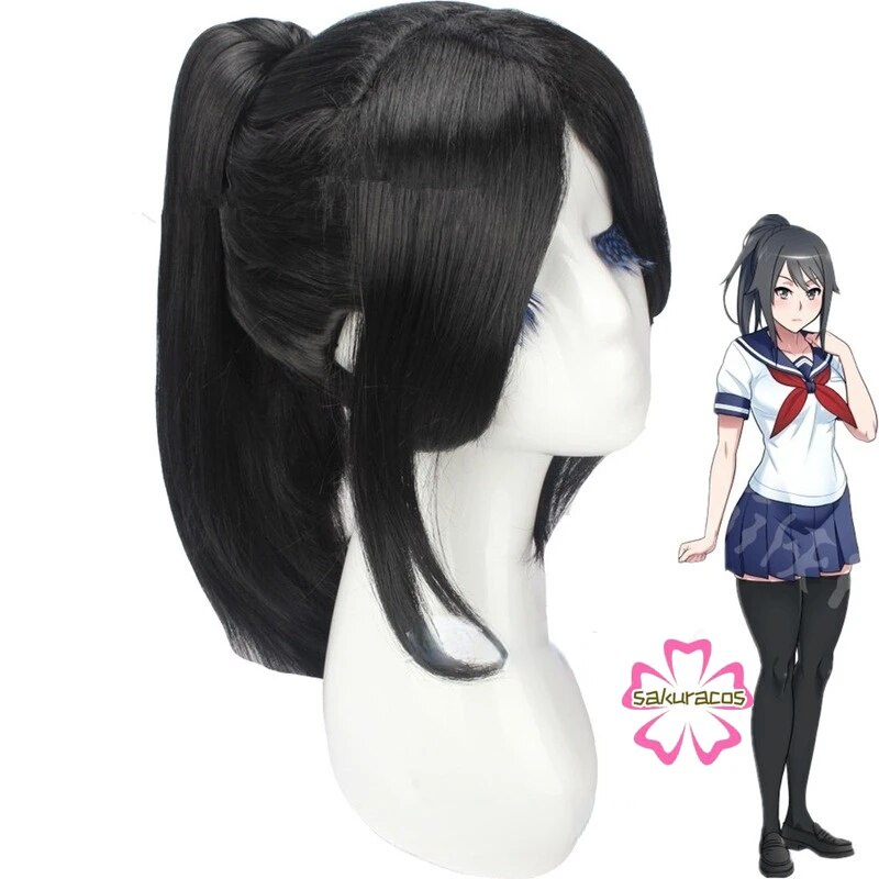 43d Games Yandere Simulator Ayano Aishi Cosplay Black Long Detachable ...