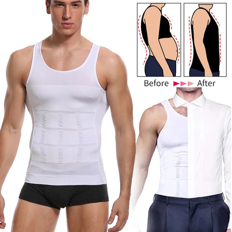 Men's Body Shaper Slimming Shirt Tummy Vest Thermal