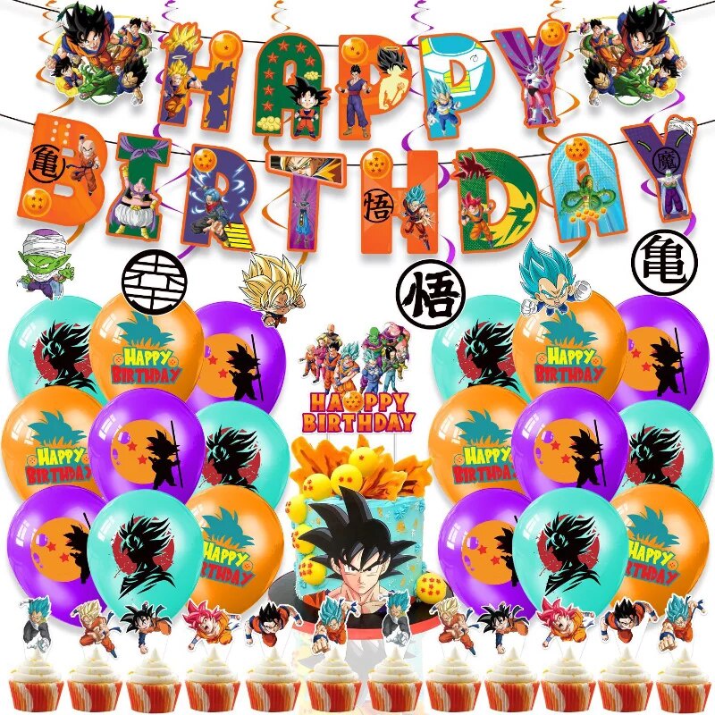 76C Dragon Ball Son Goku Birthday Party Decorations Anime Cake Topper ...