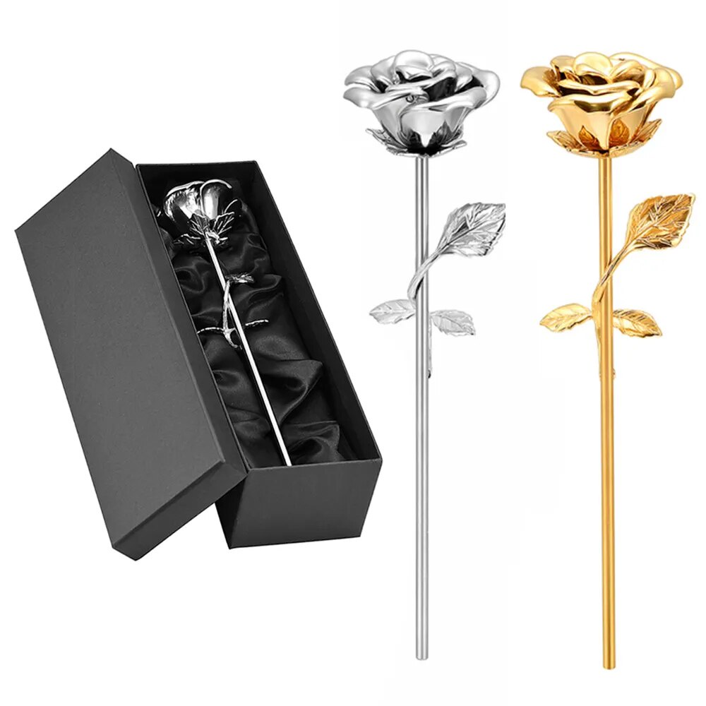 95X Long Stem Rose Flower Cremation Urns for Ashes Stainless Steel