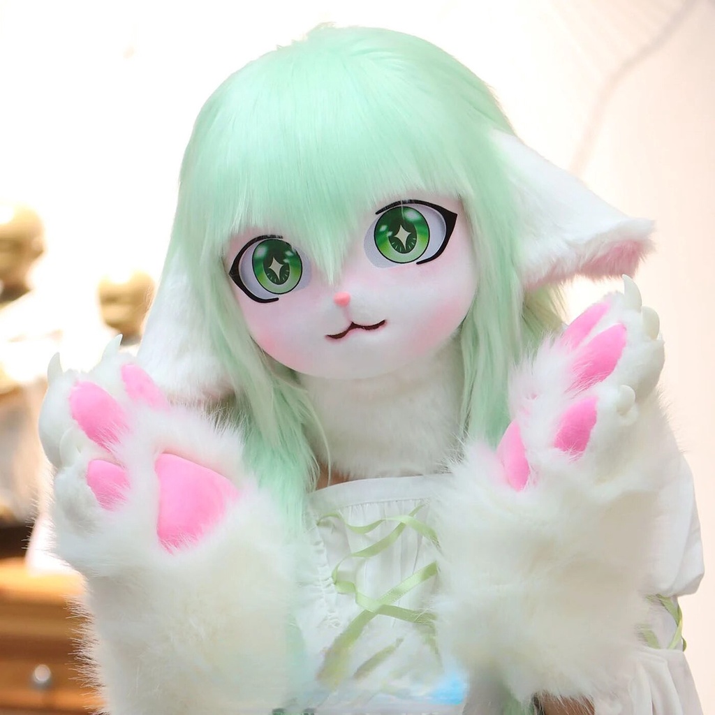 Fursuit Long-hair Animal Head Beast Costume Single-head Kig Full Face ...