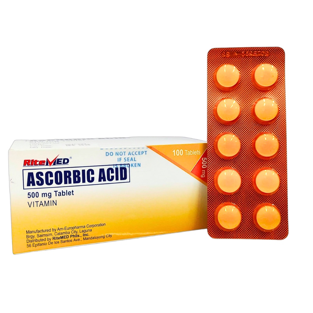 RiteMED Ascorbic Acid 500mg 100 Tablets Vitamin C Boost your Immune