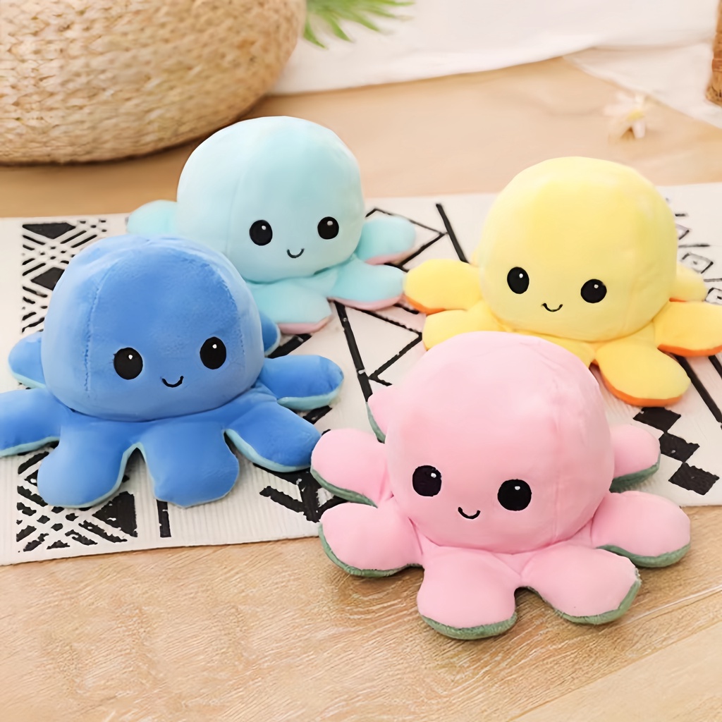 Reversible Flip Octopus Stuffed Toy Plush Toddler Toys Double-sided ...