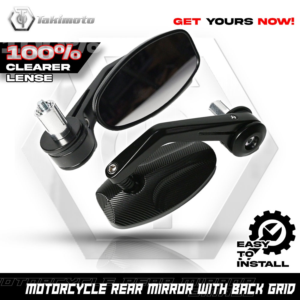 Takimoto Leaf Shape Bar End Side Mirror CNC LTO Passed Shopee Philippines