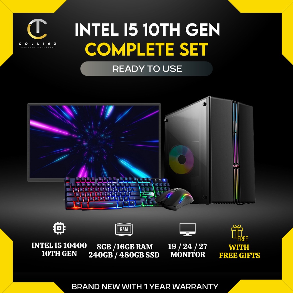 COMPLETE PC SET Intel Core i5 10400 10th Gen CPU Desktop Package with ...