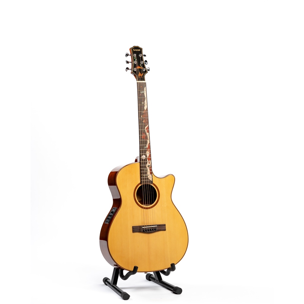 SQOE Camelluz 41 inches Solid Wood Acoustic Guitar with Builtin Fishman