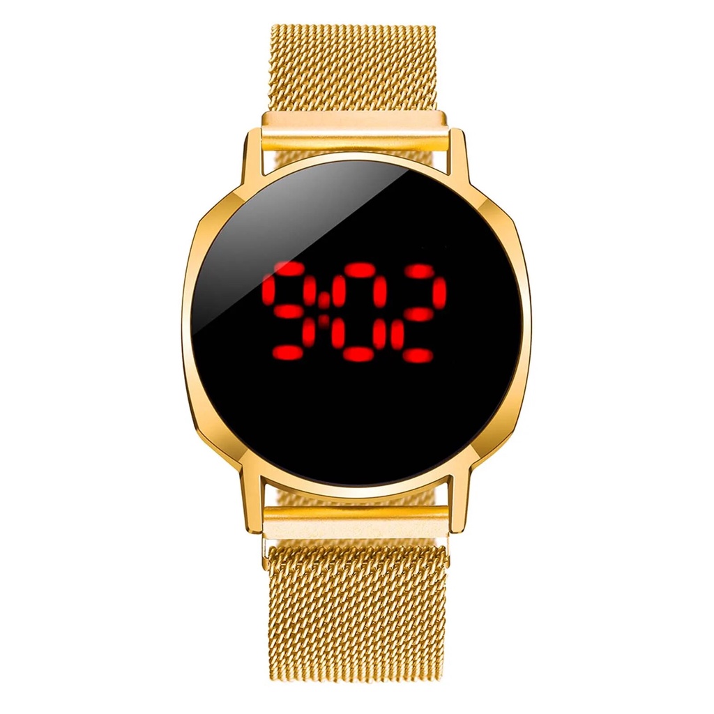 ♥Luxurious Mesh Belt Watch Ladies Electronic Display Watch Jewelry Gift ...
