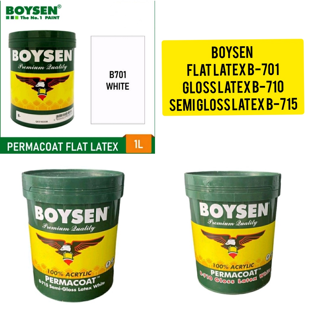 Boysen Permacoat Flat Latex Gloss Latex Semi Gloss Latex SemiGloss ...