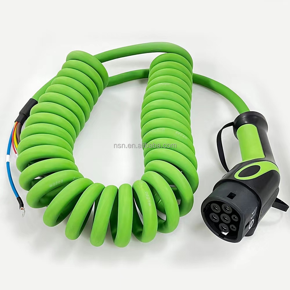 Spiral Ev Charging Cable Phase Type Ev Charging Connector For Electric Vehicles Ip