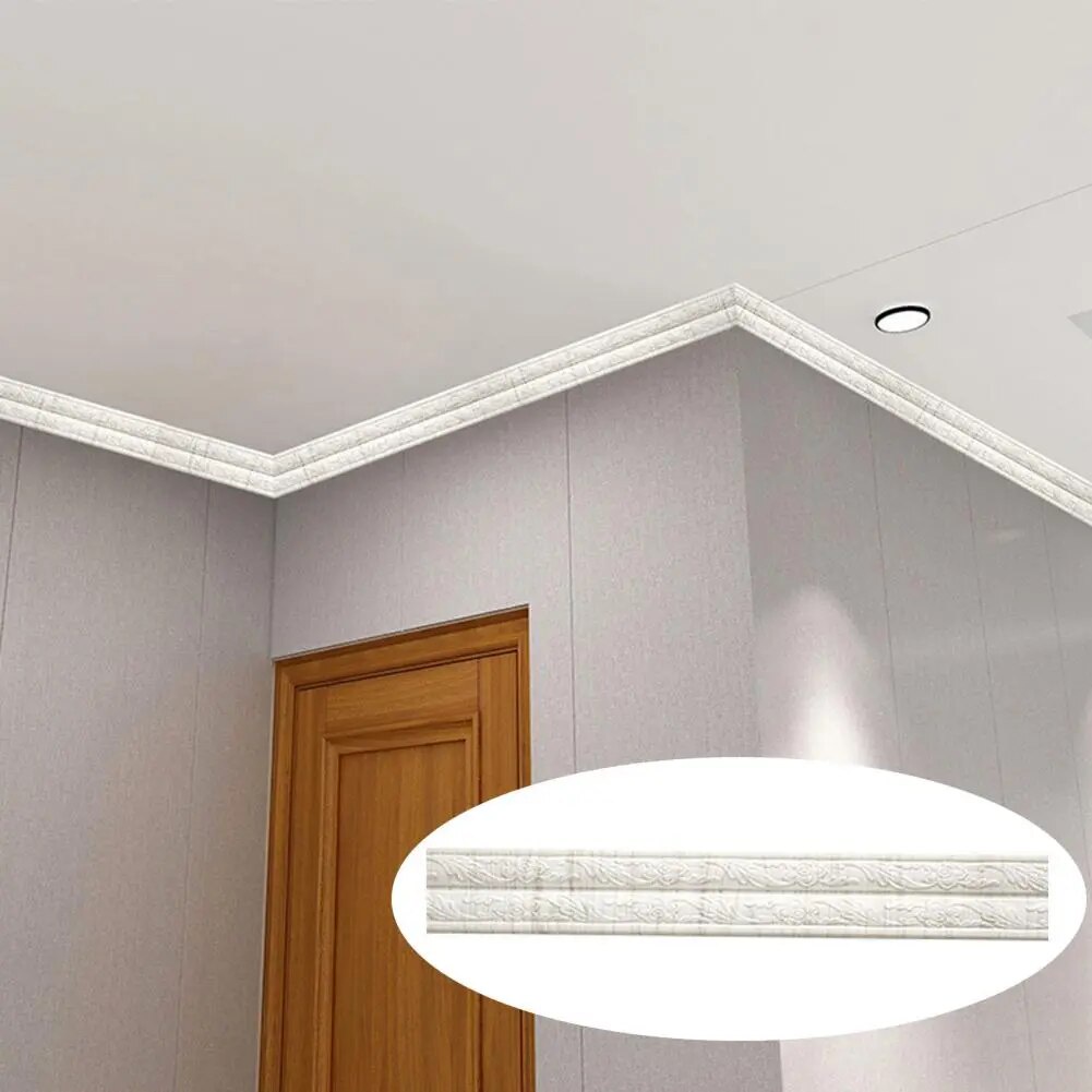 Delicate Self Adhesive 8 Colors Caulk Trim Ceiling Cornice Skirt Wall ...