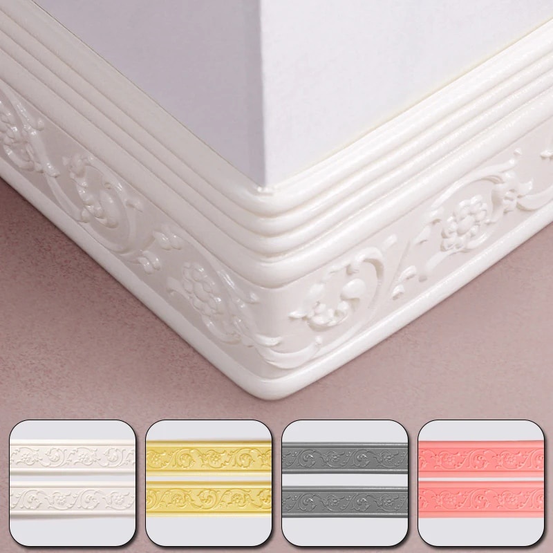 3D Stereo Baseboard Wall Sticker Waterproof Wallpaper Foam Self ...