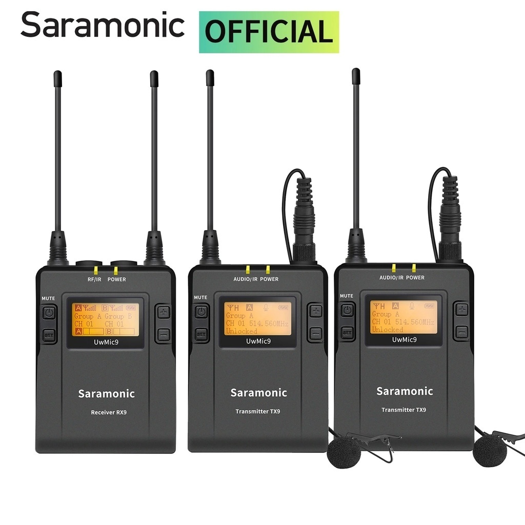 Saramonic UWMIC9 Kit1 2 UHF Wireless Lavalier Lapel Microphone for Smartphone DSLR Cameras Sony O