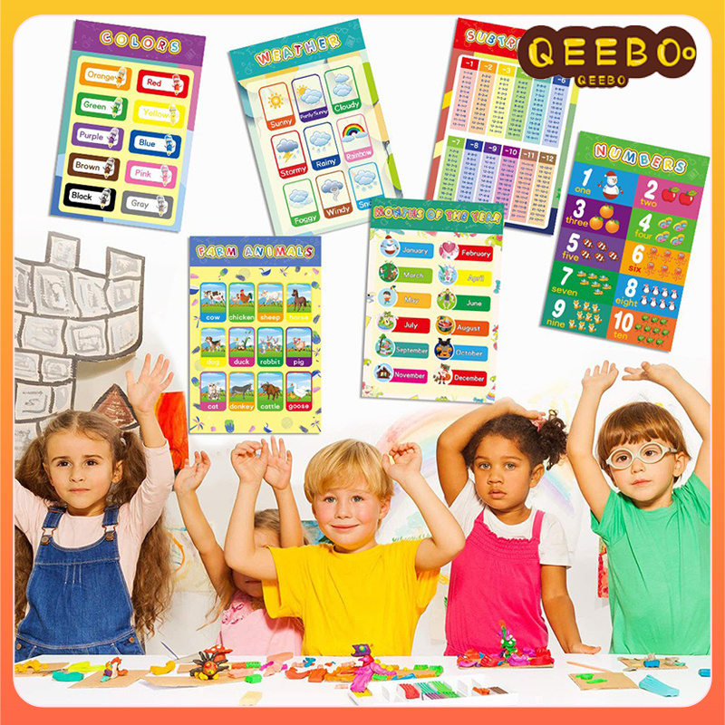 secure Educational Preschoolers for Kids Posters Charts Toddlers