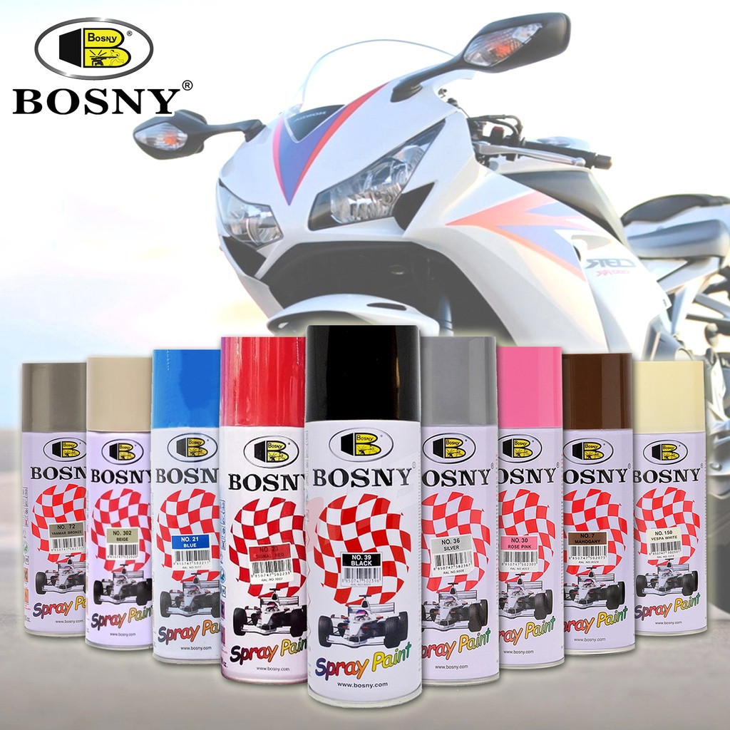（Fast Delivery）400mL BOSNY Waterproof Paint Black/Blue/Red Full Color