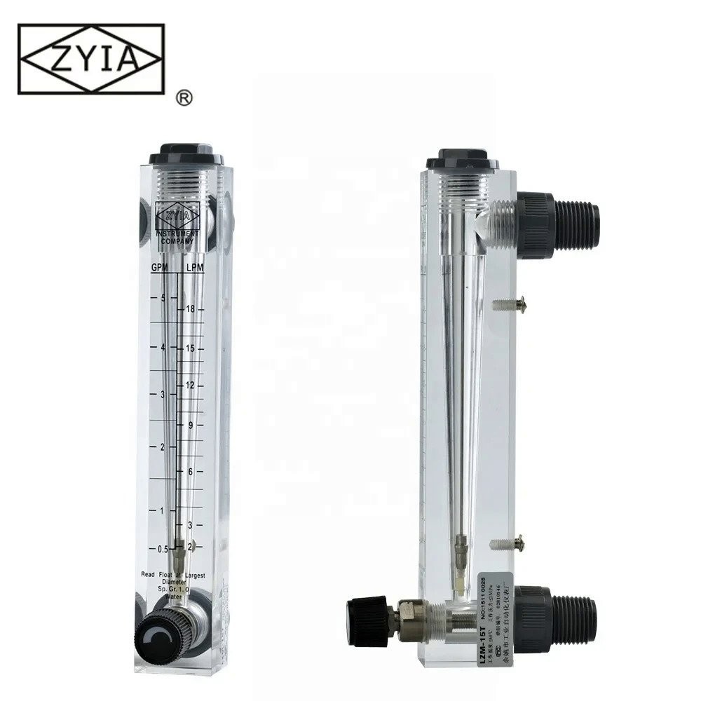Kingtai panel mounted acrylic water rotameter flow meter for liquid ...