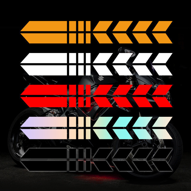Motorcycle Arrow Stripe Stickers Safety Warning Fender Reflective Decal ...