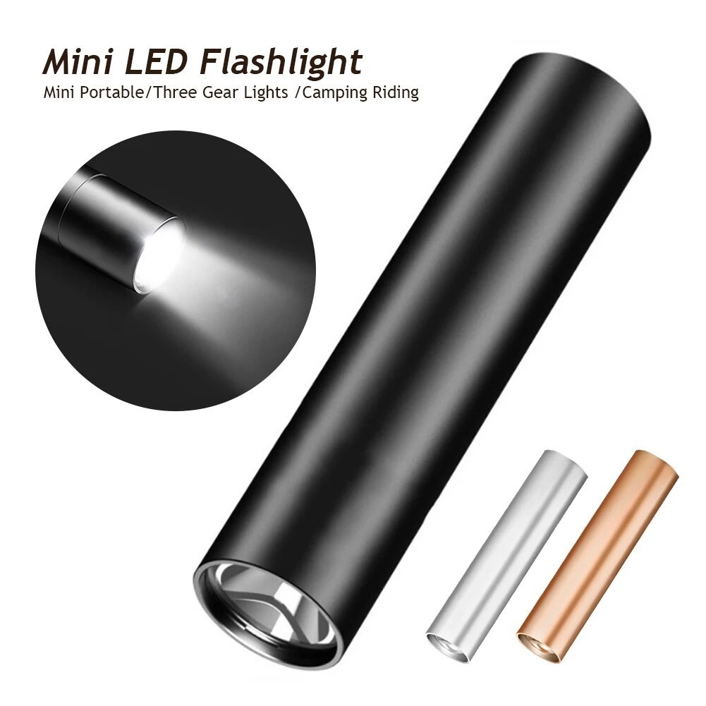 3 Lighting Mode Mini LED Flashlight USB Rechargeable Waterproof Torch ...