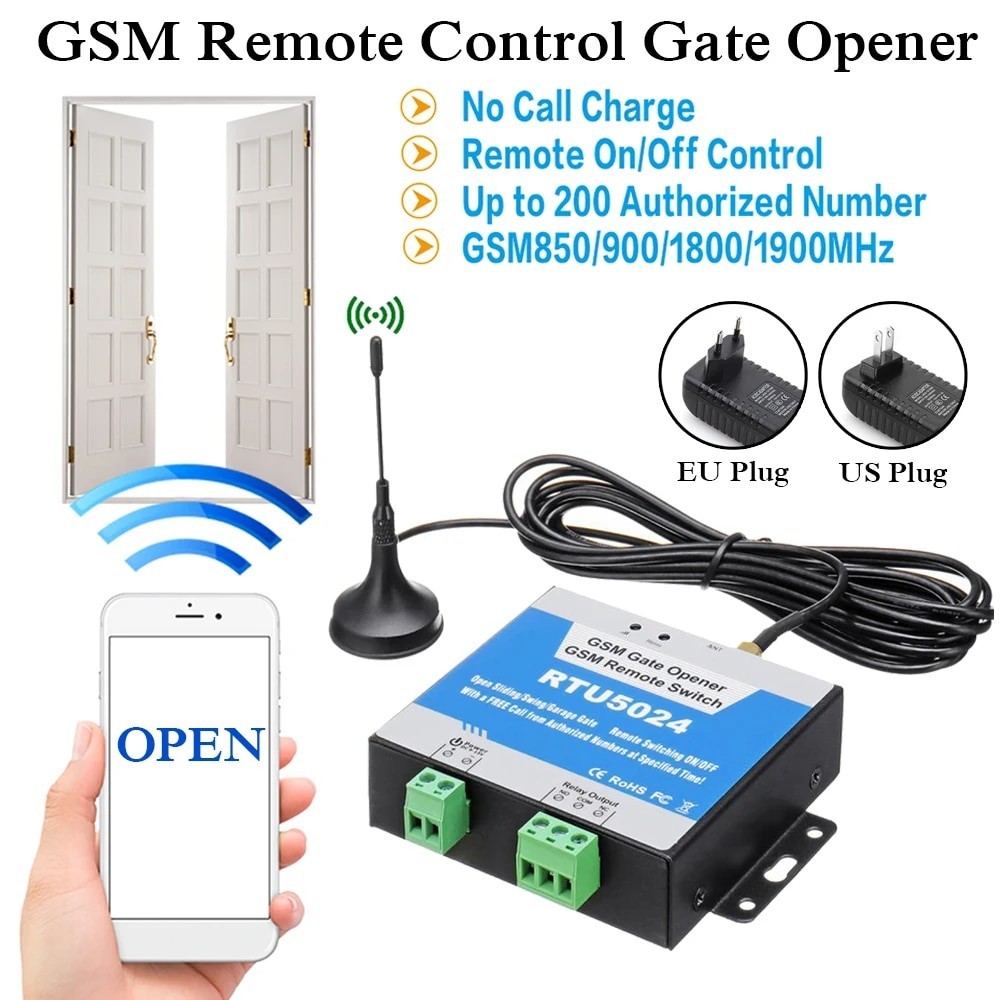 RTU5024 GSM Gate Opener Relay Switch Wireless Remote Control Door ...