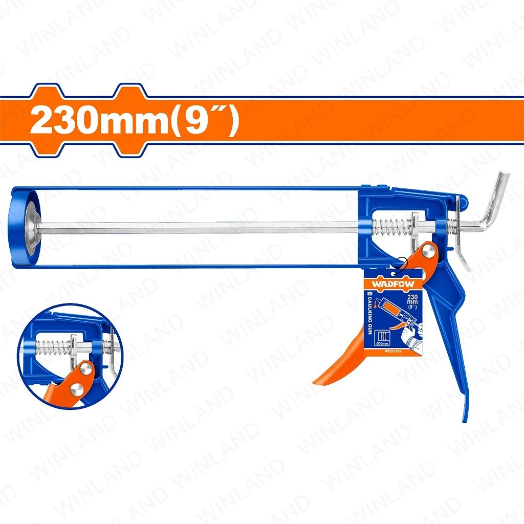 Wadfow by Winland Industrial Grade Caulking Silicone Sealant Gun 9"/230mm Aluminum Handle