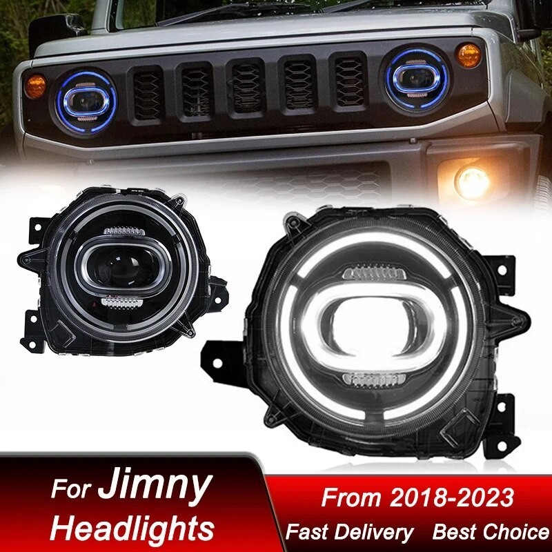 웃Car Headlights For Suzuki Jimny JB74 2018-2023 Benz full LED Auto Head ...