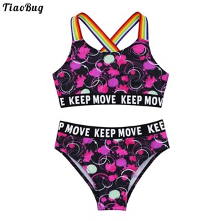 TiaoBug Summer Womens Sporty Bikini Swim Tops And Boyshorts