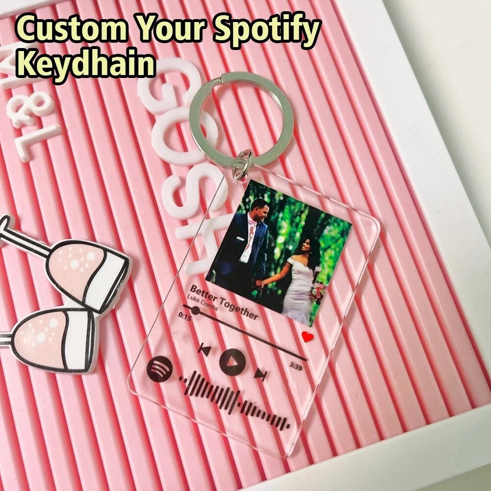 05n Personalized Spotify Clear Acrylic Keychain Scan Code Music Song ...