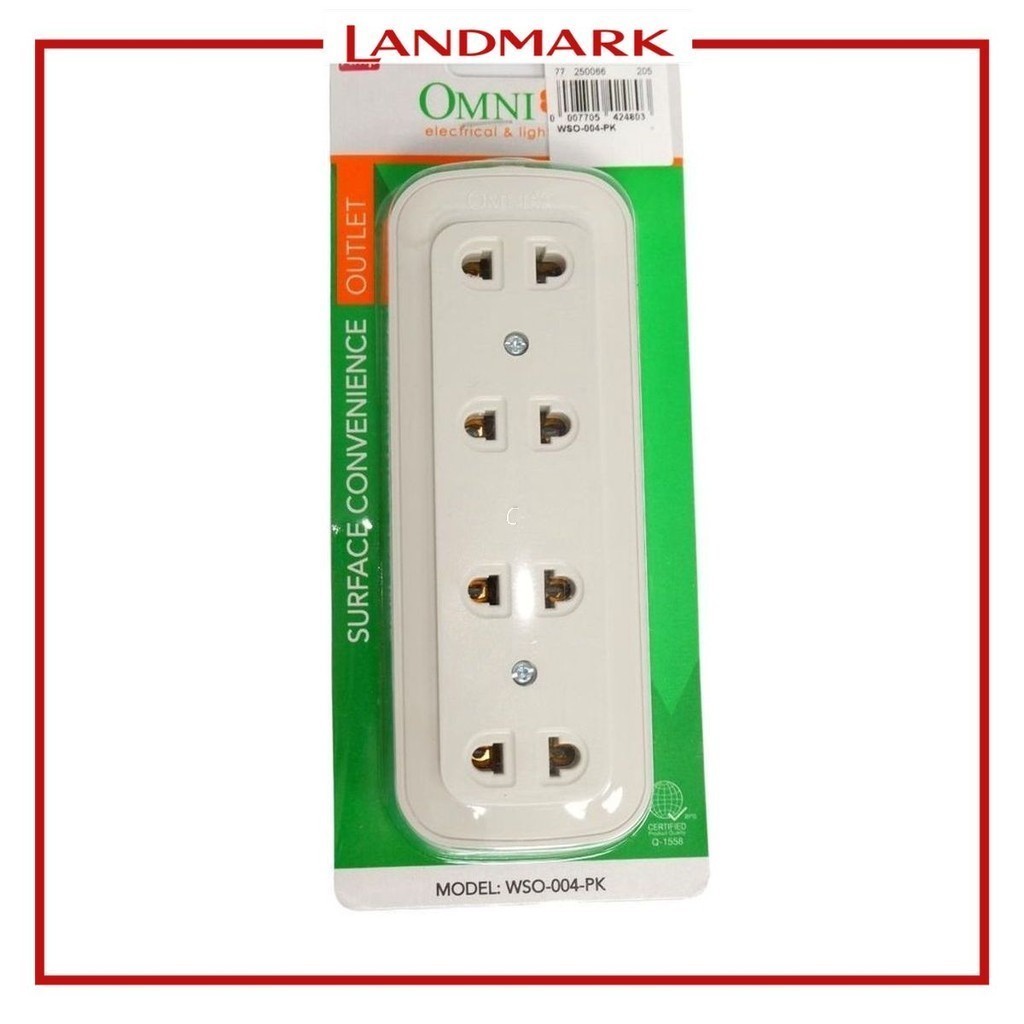 Omni Surface Duplex Convenience Outlet 4 Gang With Plastic Pack