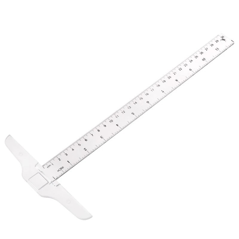 P82D T Square Ruler 30cm Plastic T Shape Ruler Clear Transparent ...