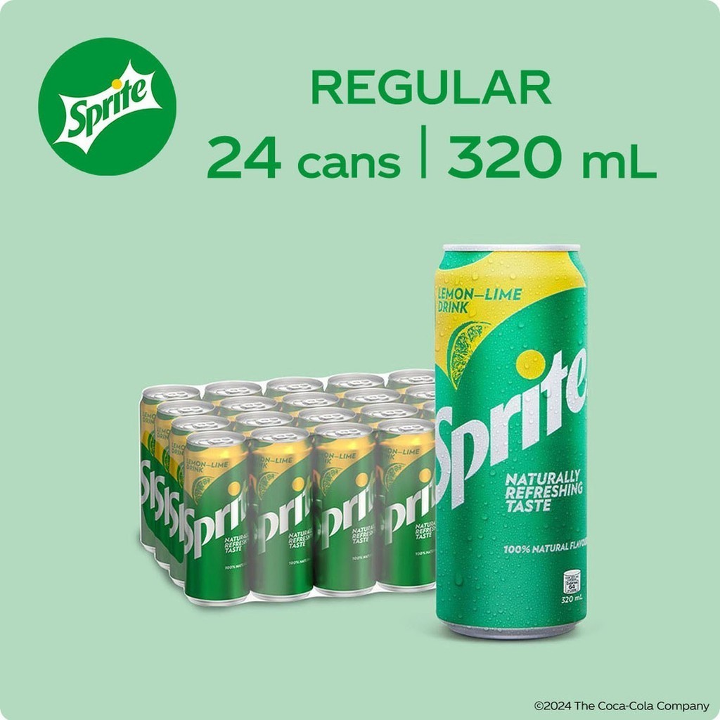 Sprite Regular Soda 320ml - Pack of 24 Cans | Shopee Philippines