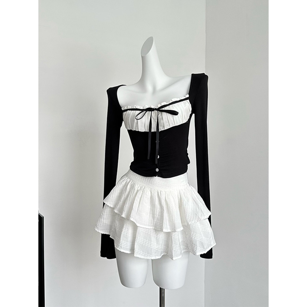 Sweet Romantic 2000S Aesthetics Fashion Gyaru Outfits 2 Piece Set Plaid ...