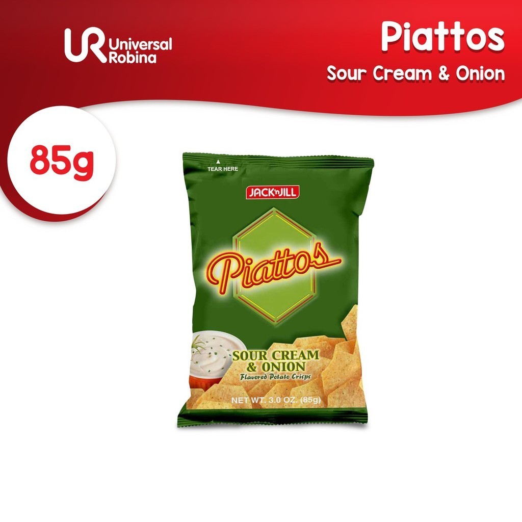 Piattos Sour Cream & Onion Flavored Potato Crisps 85g | Shopee Philippines