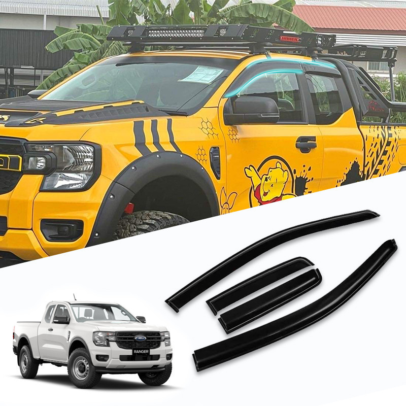 ☞Window Visor Window Dflectors Sun Rain Guard for Ford Ranger Next Gen ...