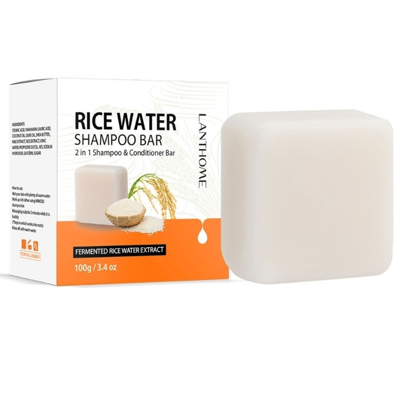 Natural Rice Shampoo Bar Hair Growth Shampoo Soap Anti-Hair Loss Rice ...