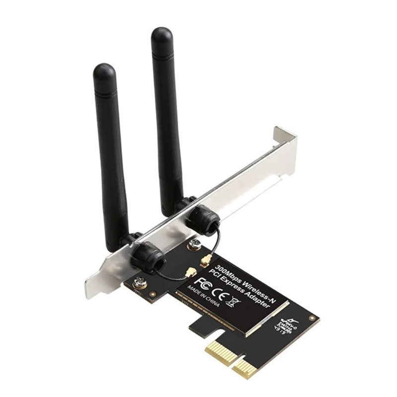 ☽Desktop Computer Wireless Card 300M WIFI Receiver PCIE Connection Fast ...