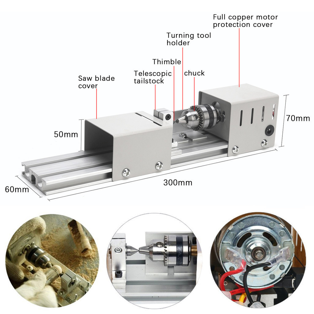 96W Mini Lathe, Precision Collet, 7 Speeds, Mini Jamaica